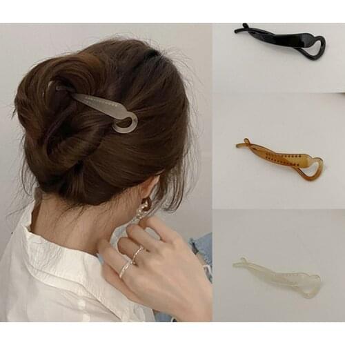 Ruoshui Woman Minimalist Banana Hair Clips Women Hairpins Lady Hairgrip Headwear Hair Accessories Headwear Barrettes Ornaments