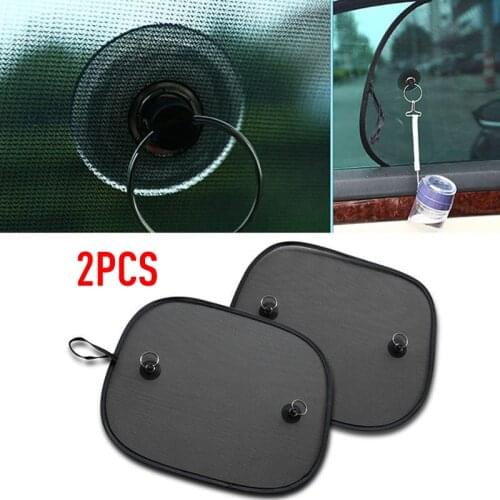 1 Pair Black Side Car Sun Shades Rear Window Sunshades Cover Mesh Sunshade Screen Heat Insulation UV Protection Car Accessories