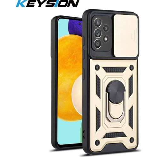 KEYSION Shockproof Case for Samsung A82 A72 A52 A32 A22 A12 A11 Push Pull Camera Protection Phone Cover for Galaxy F62 M62 M51