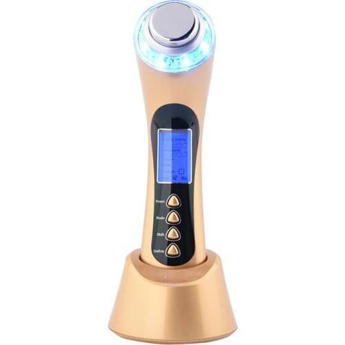 2019 New Home Use 5 in 1 ultrasonic anti aging wrinkle machines Galvanic Spa 3MHZ Ultrasonic Photon Led Treatment Age Spot