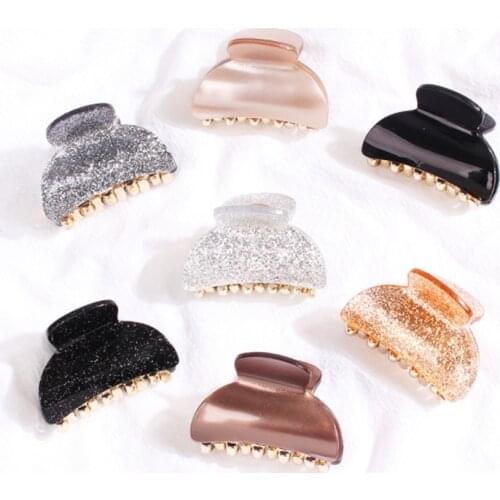 Hair Claw Metal Clips Acrylic Women Clamp Hairband Jelly Colors Ponytail Crab Hair Hairpin Hair Accessories Women Gift