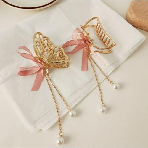 Hollow Out Butterfly Heart Tassel Hair Pins For Women Girl Vintage Metal Silver Color Harajuku Hair Clip Jewelry Accessories New