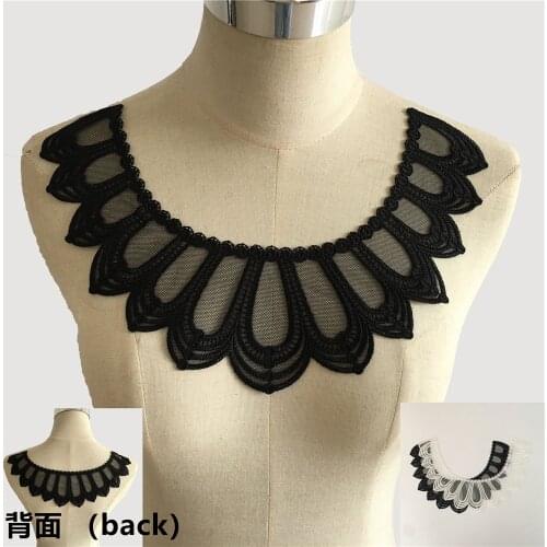 High quality Embroidery Lace trim sewing Organza Front and rear Laces collars for dress DIY Lace fabric Accessories Supplies