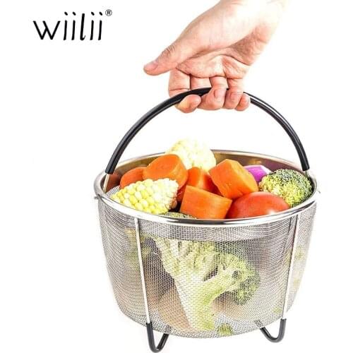 Wiilii Steamer Basket For Instant Pot Stackable Mesh Vegetable Steamer Insert Egg Basket Stainless Steel Pasta Strainer