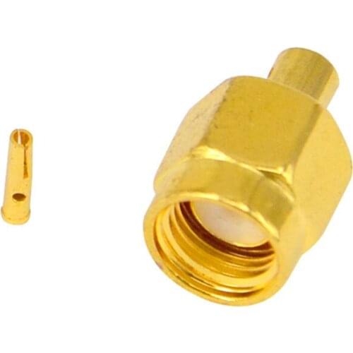 100 Pieces RP-SMA Male Plug RP SMA RF Coax Connector Solder Cable RG405 Straight Goldplated