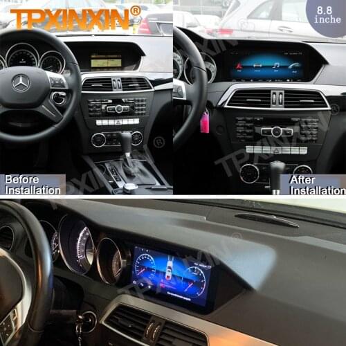 128G Carplay Android Screen Multimedia Stereo Receiver For Benz C W204 2011 2012 2013 NTG 4.2 NTG4.5 GPS Radio Audio Head Unit