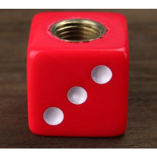 2pcs Dice Shaped Valves Stems Caps Tire Wheel Air Stem Cover for Car Truck Motorcycle Bike M8617