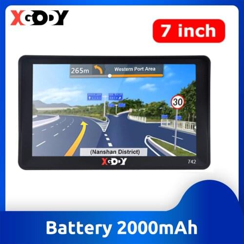 Xgody 742 7 inch Car GPS Navigation Touch Screen Truck GPS Navigator 256M+8G Sat Nav 2020 America Europe 3D Maps Russia Navitel