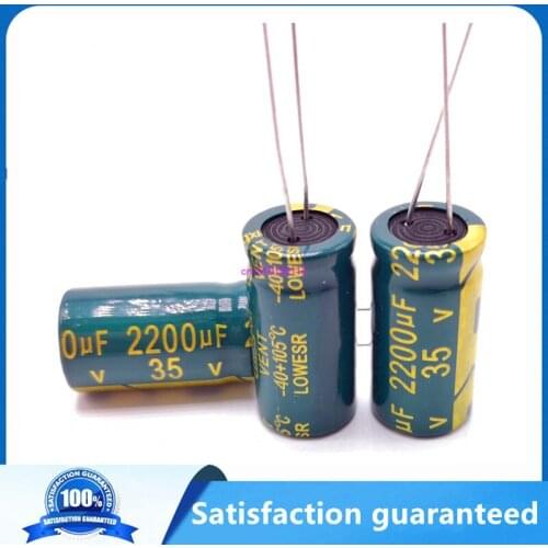 6pcs/lot H205 Low ESR/Impedance high frequency 35v 2200UF aluminum electrolytic capacitor size 13*25 2200UF35V 20
