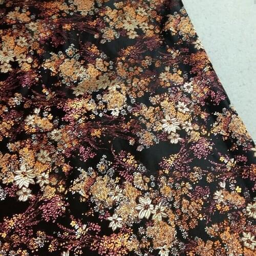 ViaPhil Brand All Over Blooming Flower Leaf Brocade Fabric 50x72cm Cloth Dress Upholstery Furnishing Materil