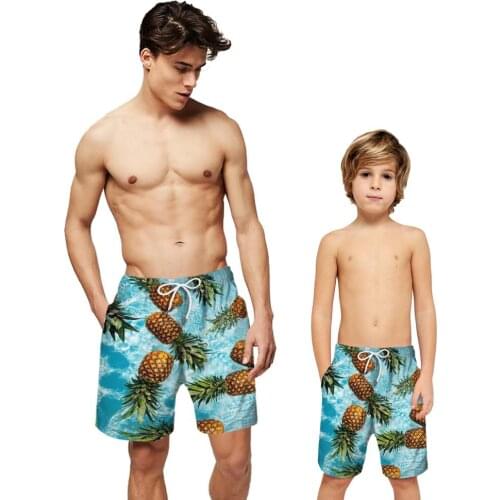 Quick Dry Summer Mens Fruits Pineapple Print Swimwear Mens Beach Board Shorts Briefs For Men Swim Trunks Swim Shorts Beach Wear