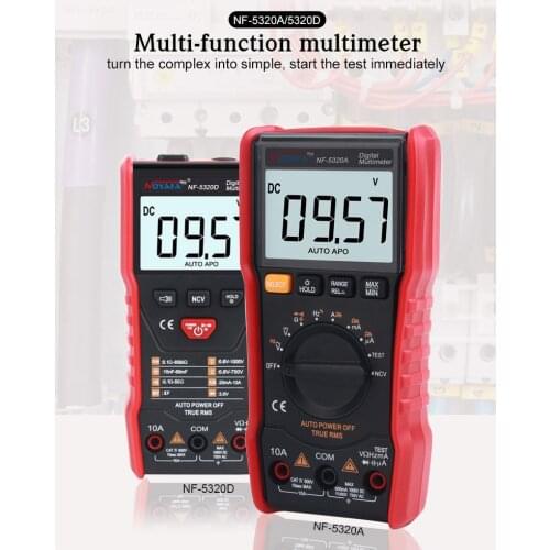 Noyafa NF-5320D/5320A 600V Digital Multimeter Ture RMS AC DC NCV Smart Multimetro Tester Ohm Capacitance Hz Voltage Meter