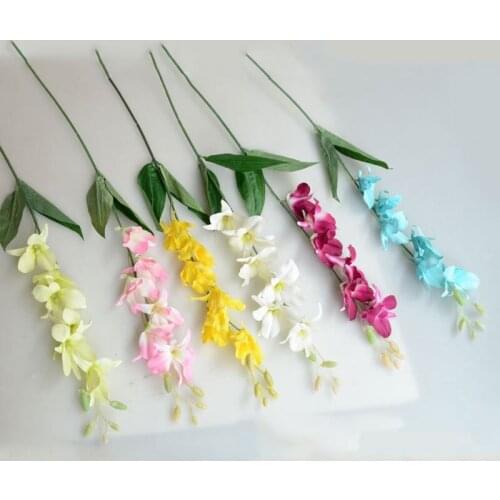 Cheap 1PCS orchid artificial flower DIY butterfly orchid cloth fake bouquet party wedding artificial home decoration flower
