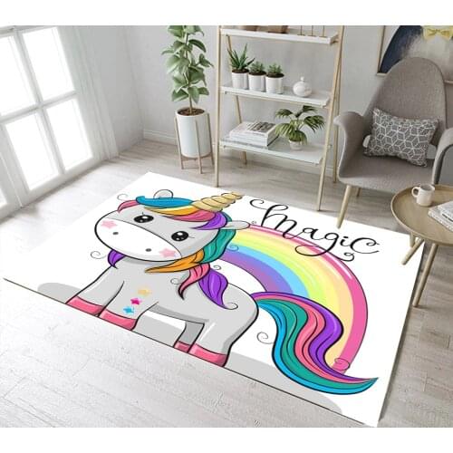 Kids Magic Rainbow Unicorn Rugs And Carpets For Baby Home Living Room Large Bedroom Parlor Hallway kitchen Door Floor Bath Mats
