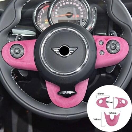 For BMW MINI F F54 F55 F56 F57 F60 2014-2020 Alcantara Suede Steering Wheel Panel Strip Cover Car Trim Stickers Accessories