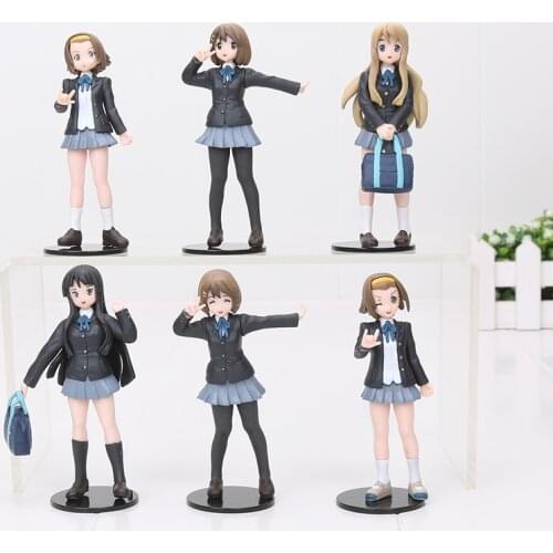 6pcs/set 10cm Japanese anime figure k-on!action figure best Christmas kids toys Akiyamn Mio Yui Hirasawa school