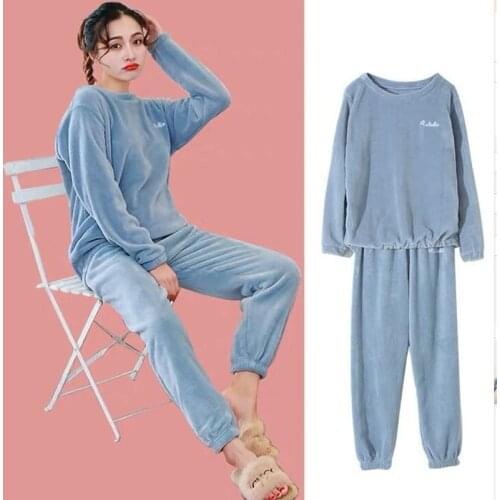 Flannel Women Pajamas Sets For Women Autumn Winter Warm Pajamas Homewear Animal Sleepwear female pajama
