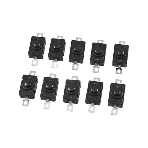 Torch Flashlight Self Lock SPST Push Button Switch AC/DC 250V 1.5A