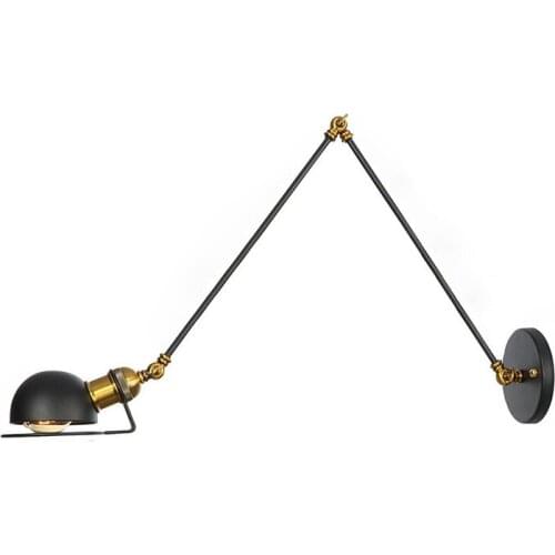 Creative Interior long Arm Wall Sconce Lamp Black White Brass Loft Swing Arm Led Wall Light Iron Up Down Rotation for Home Decor