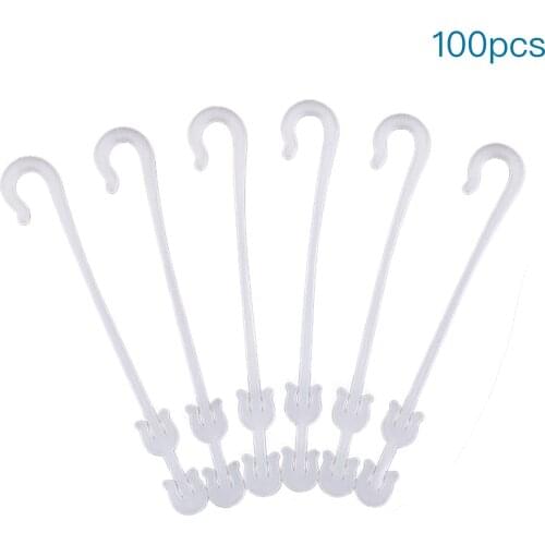 Plant Hook Tomato Clips Trellis PP Material 100 PCS Multipurpose Plastic Can Be Reused Reuseable White Gardening Tools
