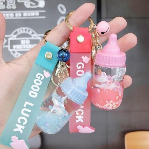 Fashionable and Cute Pacifier Bottle Key Chain Creative Personality Charm Key Chain Student School Bag Mobile Phone Key Chain
