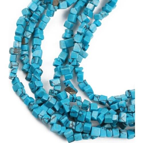 HGKLBB Natural Imports Blue Turquoises Irregular Gravel Chips Stone Beads For Jewelry Making 86cm strand bracelets Necklace DIY