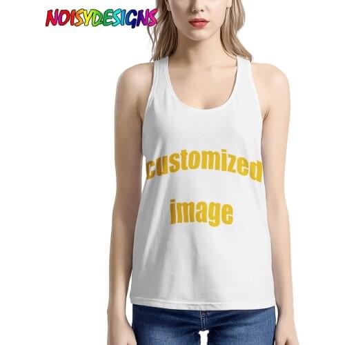 NOISYDESIGNS Spring Summer Tank Tops Customized Printing Women Sleeveless Round Neck Loose Ladies Vest Singlets Ladies Thin Vest