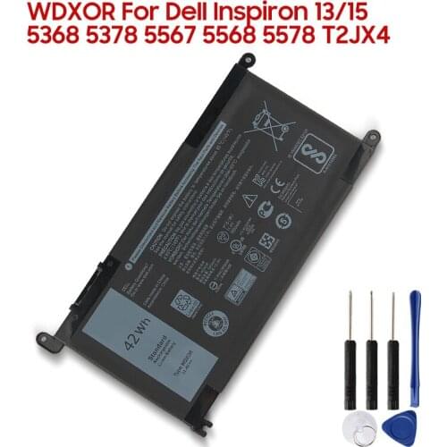 Original Replacement Laptop Battery WDX0R T2JX4 WDXOR P61F001 for Dell Inspiron 13 5000 5368 5378 7368 14 7000 7460 5567
