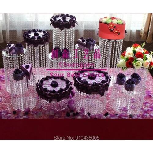 Personalized luxury acylic glass cake stand,wedding decoration cake holder , birthday deco flower stands
