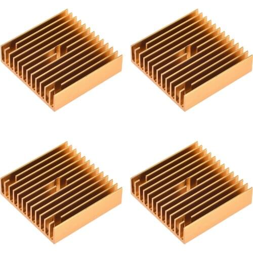 Uxcell Heatsink with Hole for Stepper Motor,3D Printer 40x40x11mm Golden 4pcs