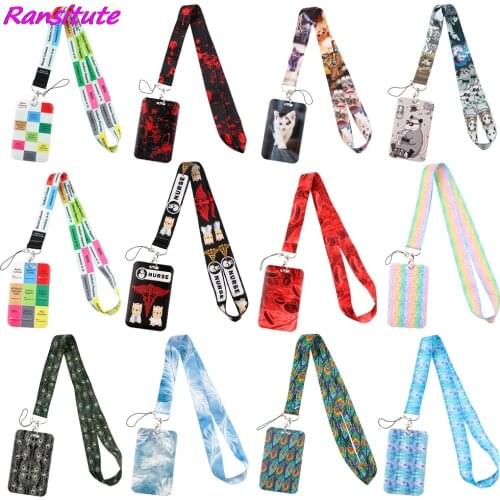 Ransitute R1954 Fashion Feather Medicine Blood Neck Strap Lanyard For Keys ID Card Gym Phone Straps USB Badge Holder Hang Rope