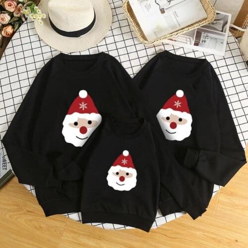Baywell Christmas Parent-child Wear Holiday Celebration Long-sleeved Round Neck Casual Sweatshirt Family Matching Outfits