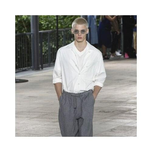 Shirt Mens long-sleeved Leisure Spring and Summer New Leisure Show high-end handsome young people iron-free thin white shirt