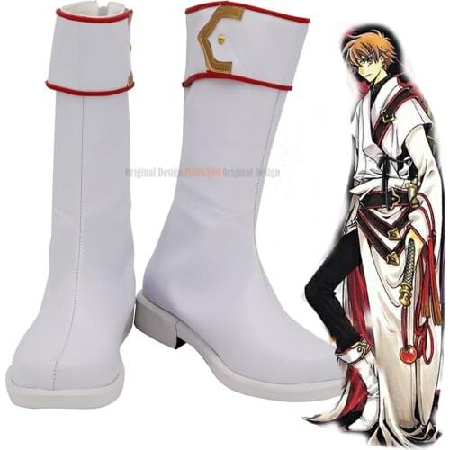 Syaoran Shoes Cosplay Cardcaptor Sakura Syaoran Li Cosplay Boots White Shoes Customized Boots for Boys and Girls