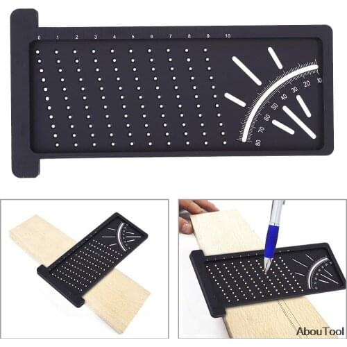 T-60 Woodworking Ruler Hole Scribing Right Angle Ruler Plastic Simple use Line Drawing Measuring Gauge Carpenter DIY Tools