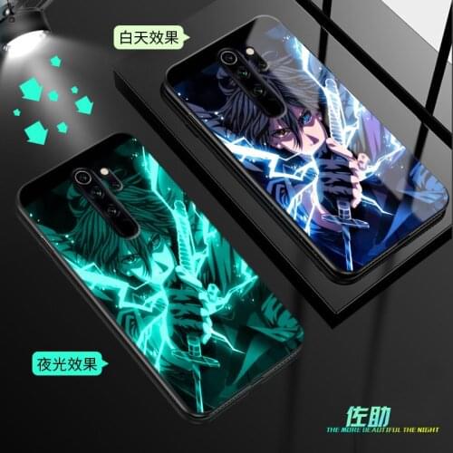 Luminous Case For Xiaomi Redmi 9 Case 6.53" Glow in Dark Tempered Glass Back Cover For Xiaomi Redmi 9 Cover Phone Bag Shell Cell