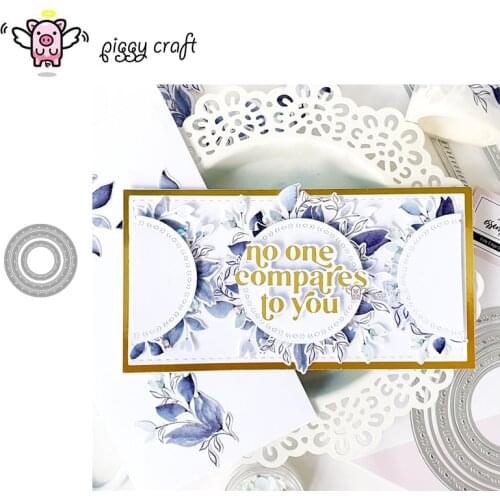 Piggy Craft metal cutting dies cut die mold 6Pcs Folk Edge Circle Scrapbook paper craft knife mould blade punch stencils dies