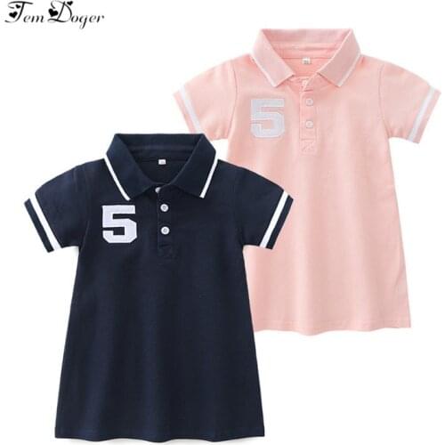 Tem Doger Girls Dresses 2018 Summer Toddler Girls Casual Dresses Child Sport Dress Solid Kids Dress for Girls Princess Costume