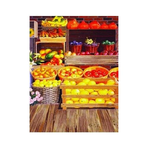 TR 5x7ft Art Fabric Wood House Photography Backdrop Retro Wooden Fruit Store Baby Children Photo Backgrounds Studio Backdrops