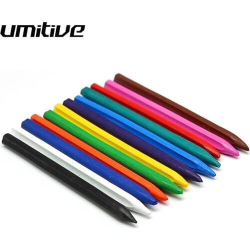 Umitive 12 Colors Non-toxic Safety Children Wax Crayon Dry Erasable Crayon For kids Graffiti Stationery School Supplies
