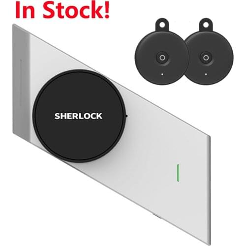 Silver Sherlock S2 Smart Lock Home Keyless Lock Easy to Attach Smart Electronic Lock Wireless App Phone Control With 2PCS Keys