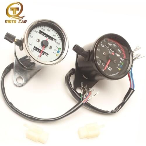 Universal Motorcycle Tachometer Speedometer Rpm Gauge Double Meter Adjustable Odometer LCD Backlight Tacho for Vintage Harley