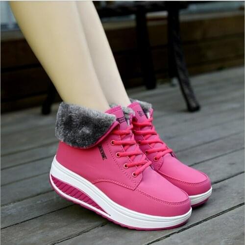 2021 Women Boots Platform Women Shoes Plush Warm Ankle Snow Boots Wedges Winter Boots Women Sneakers Booties Womens Boots