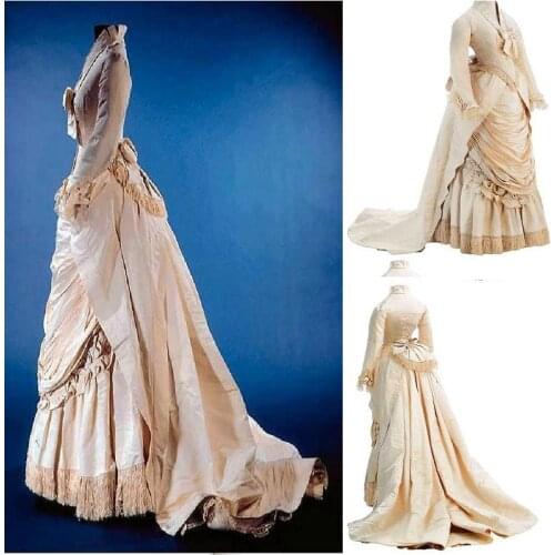 2017 new!Customer-made Pink Vintage Costumes Victorian Dresses Scarlett Civil War dress Cosplay Lolita dresses US4-36 C-1111