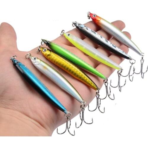 1pcs Hard Pencil Fishing Lure 70mm 10g Sinking Artificial Bait Shad Minnow 3D Eye Wobbler Bass Lure Fishing Tackle peche