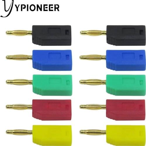Cleqee P3012 10PCS 2mm Banana Plug jack Gold Plated Copper stackable connector for Binding Post Test Probes 5 Color