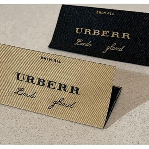 ZeQi 1000pcs customize wood shuttle satin woven label main labe clothing labels embroidered labels