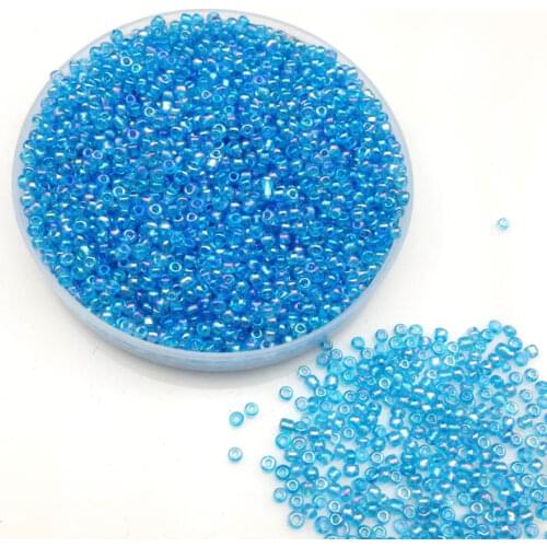 16g 1000X 2mm 12/0 AB Sky Blue Colorful Transparent Loose Spacer Beads Cezch Glass Seed Beads Handmade Jewelry DIY Garment Bead