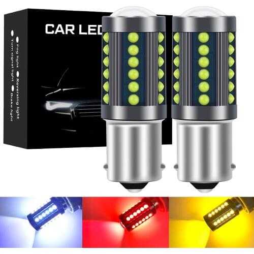 2PCS 1156 BA15S P21W S25 7506 1157 LED Bulbs High Power 36pcs COB SMD Super Bright 1000LM Replace For Car Reversing Light White