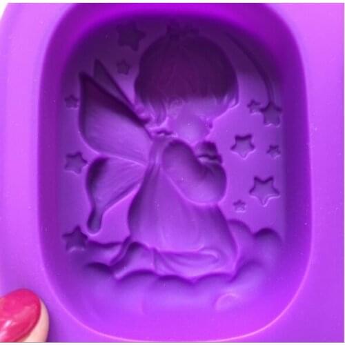 4-Cavity Male and female angels Handmade soap mold Silicone cake mould Clay candle mould